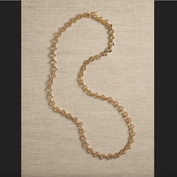 Banana Republic Necklace- Ravena Teardrop Tiny Link Chain Aureus + Argent *BNWT* - Picture 3 of 3